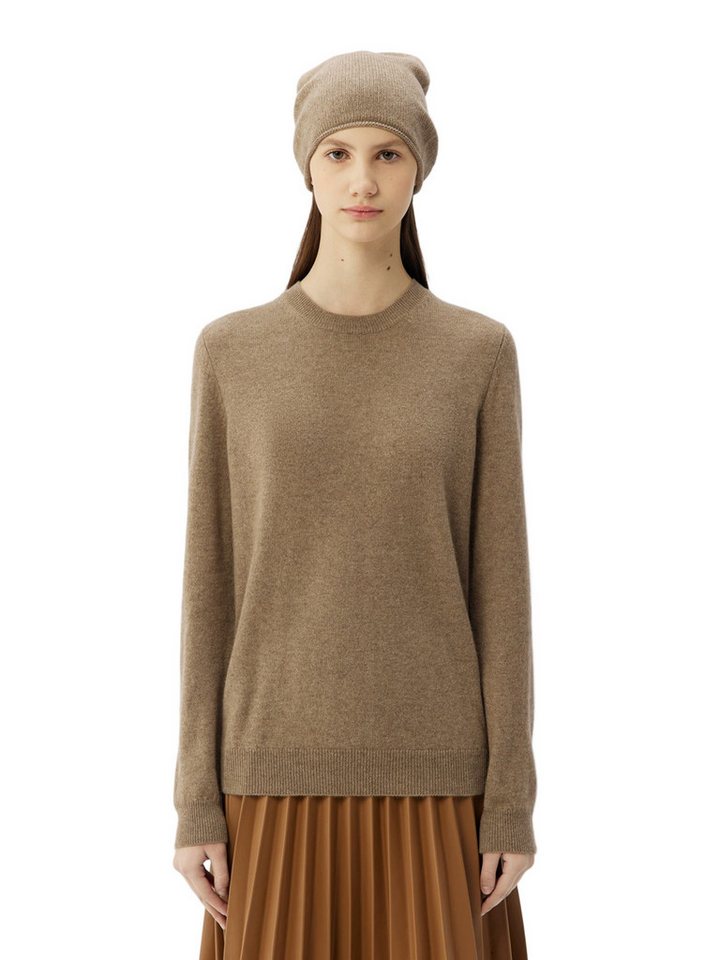 GOBI Cashmere Rundhalspullover Naturfarbe 99€ Kaschmir-Set aus Pullover und Mütze von GOBI Cashmere
