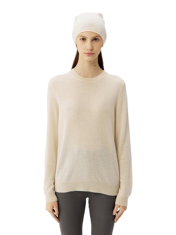 GOBI Cashmere Rundhalspullover Naturfarbe 99€ Kaschmir-Set aus Pullover und Mütze von GOBI Cashmere