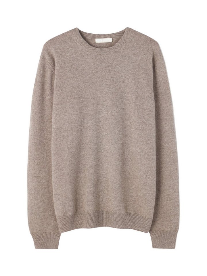GOBI Cashmere Rundhalspullover Naturfarbe Basic Kaschmirpullover mit R-Ausschnitt von GOBI Cashmere