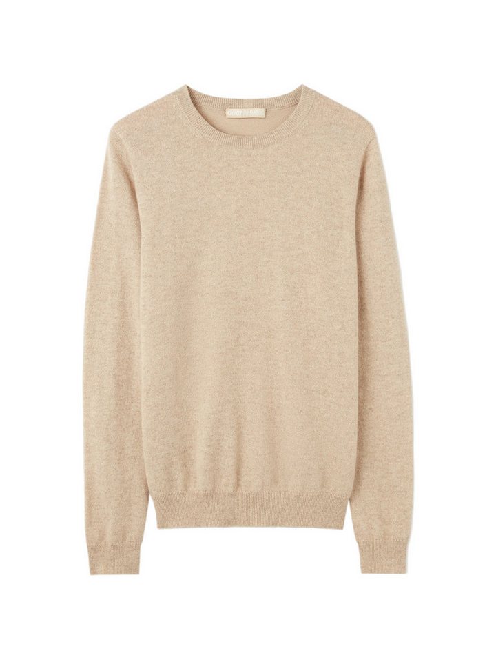 GOBI Cashmere Rundhalspullover Naturfarbe Basic R-Ausschnitt Kaschmirpullover von GOBI Cashmere