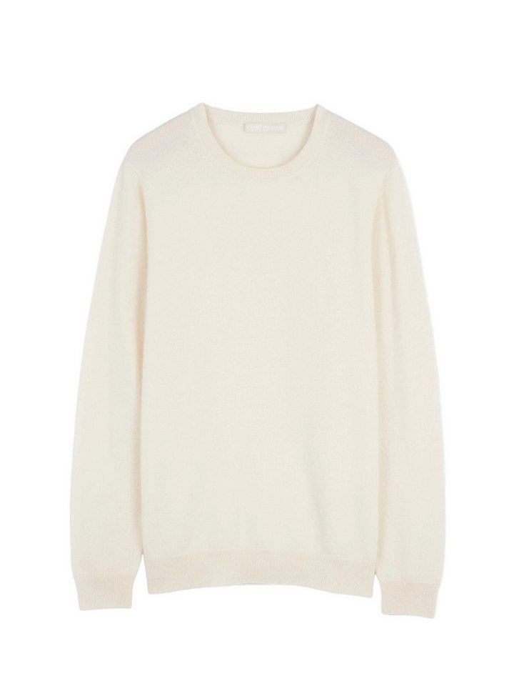 GOBI Cashmere Rundhalspullover Naturfarbe Basic R-Ausschnitt Kaschmirpullover von GOBI Cashmere