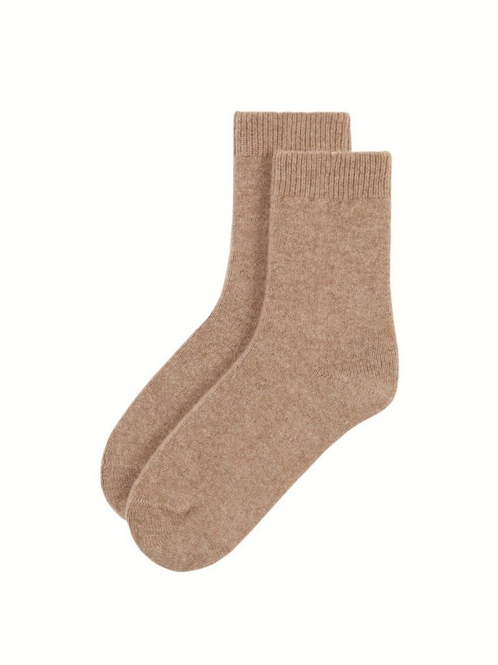 GOBI Cashmere Socken Naturfarbe Unisex Kaschmir Rippenstrick-Bettsocken von GOBI Cashmere