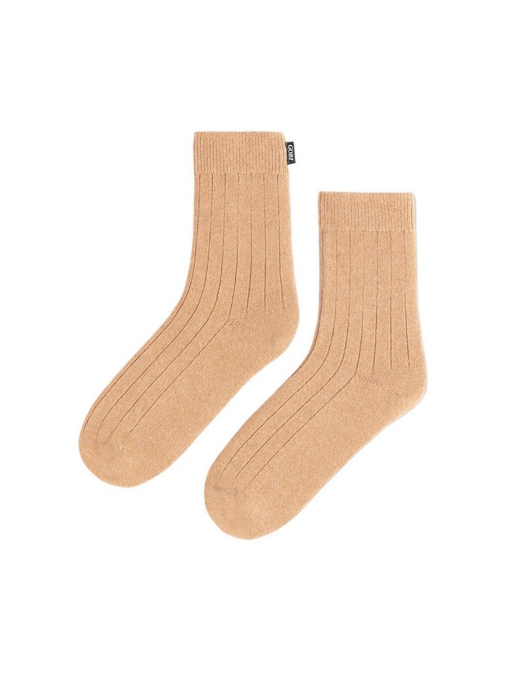 GOBI Cashmere Socken Unisex Kaschmir Strick-Bettsocken mit Trim von GOBI Cashmere