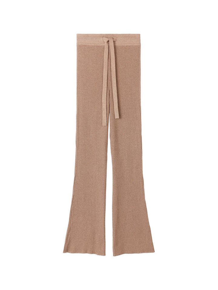 GOBI Cashmere Strickhose Rippenhose mit Kordelzug aus Baumwoll-Seiden-Kaschmir-Mischung von GOBI Cashmere