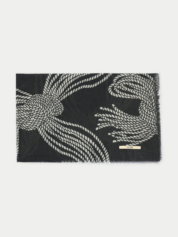 GOBI Cashmere Strickschal Kaschmir-Schal mit Seilknoten-Print von GOBI Cashmere