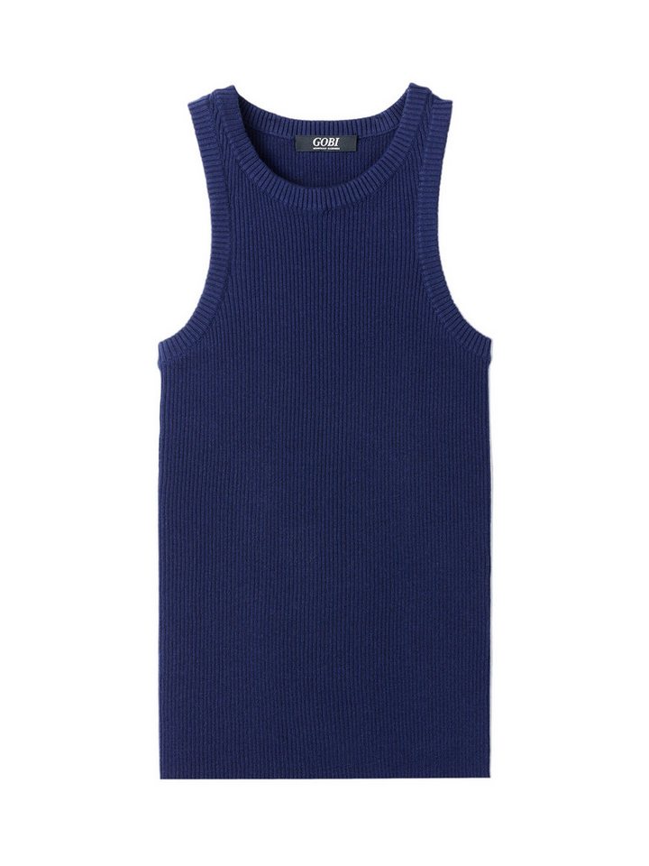 GOBI Cashmere Stricktop Geripptes Tank-Top aus Baumwoll-Seiden-Kaschmir-Mischung von GOBI Cashmere