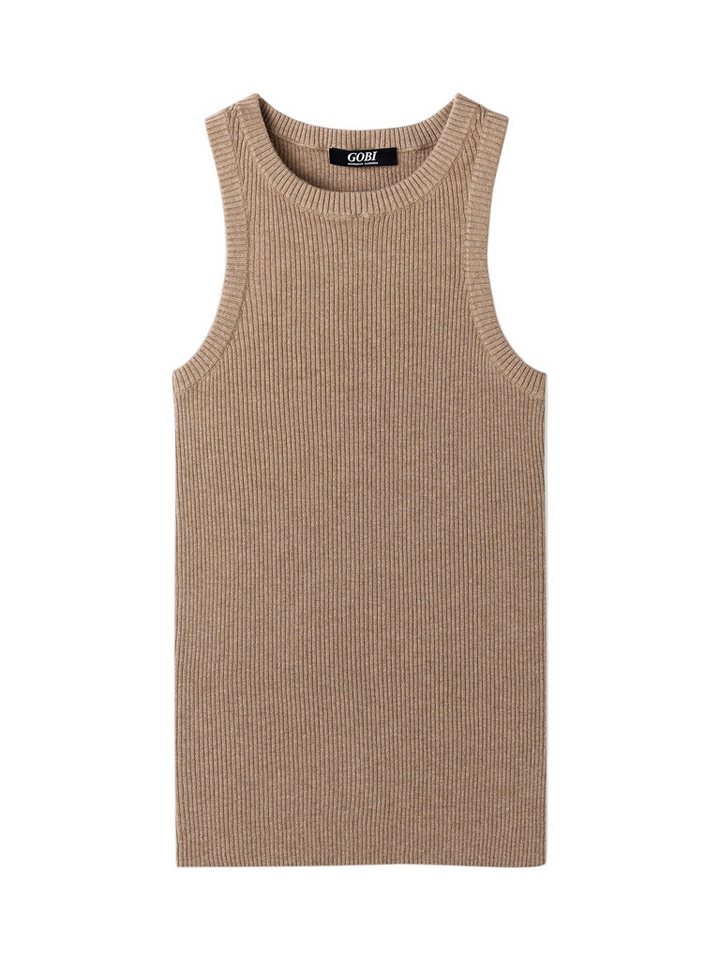 GOBI Cashmere Stricktop Geripptes Tank-Top aus Baumwoll-Seiden-Kaschmir-Mischung von GOBI Cashmere