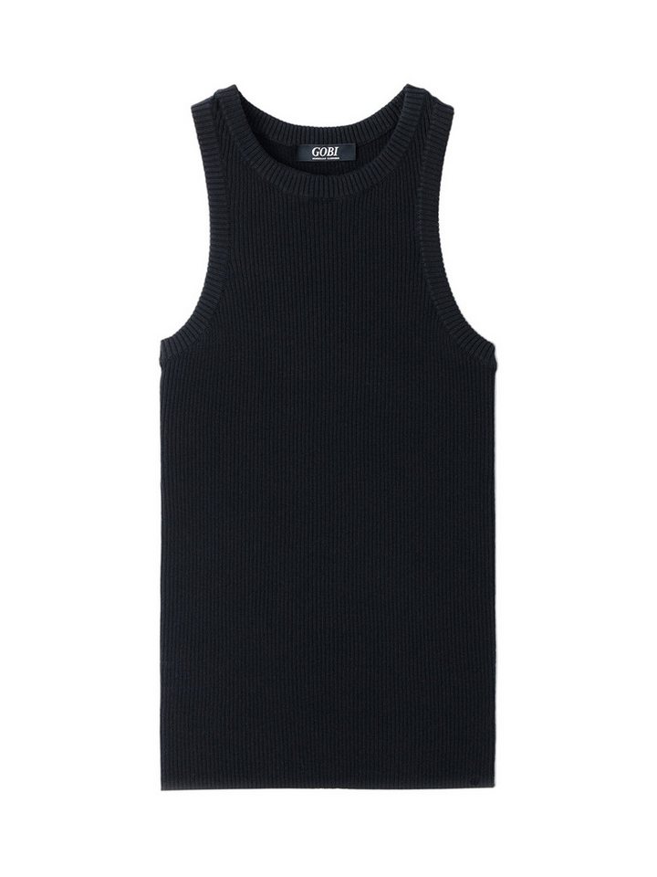 GOBI Cashmere Stricktop Geripptes Tank-Top aus Baumwoll-Seiden-Kaschmir-Mischung von GOBI Cashmere