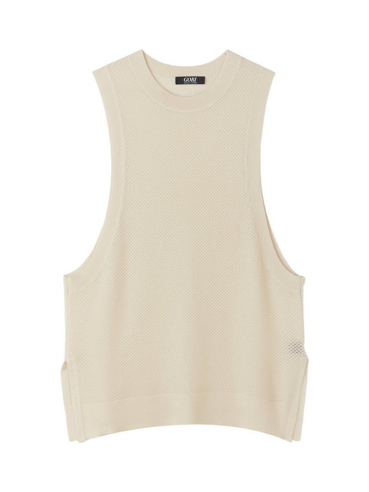 GOBI Cashmere Stricktop Ajour-Strickoberteil aus Rundhalspullover von GOBI Cashmere