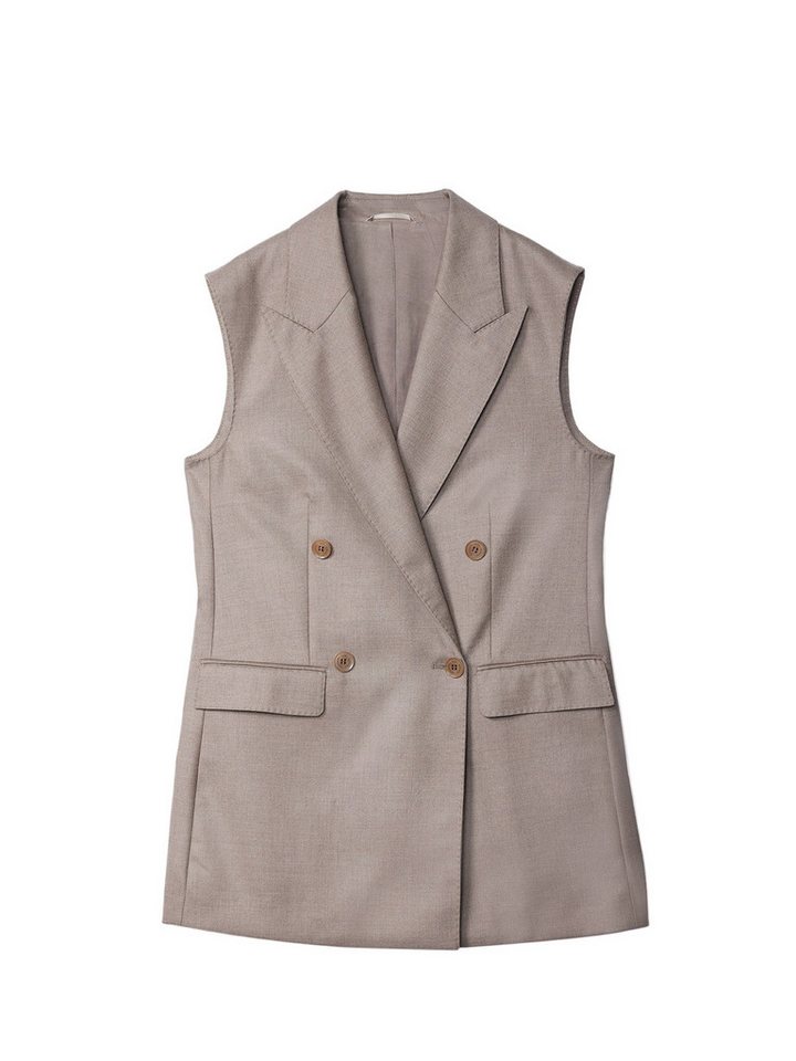 GOBI Cashmere Strickweste Naturfarbe Kaschmir Zweireiher Weste von GOBI Cashmere