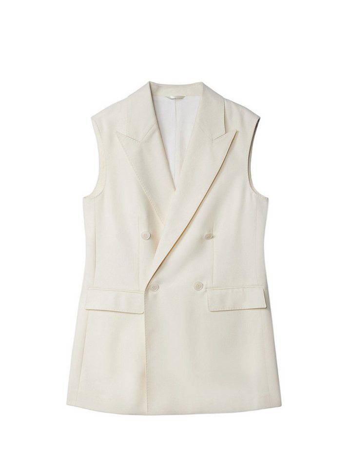 GOBI Cashmere Strickweste Naturfarbe Kaschmir Zweireiher Weste von GOBI Cashmere