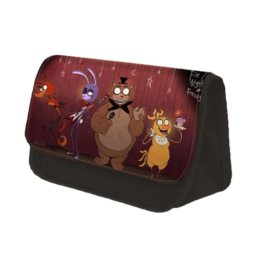 FNAF Federmäppchen mit Cartoon-Motiv, Federmäppchen, große Kapazität, Stifteetui, Schreibwaren-Aufbewahrung, Organizer für Jungen und Mädchen, Typ 2, 22*13*7.5CM, Modern von GOBIWM