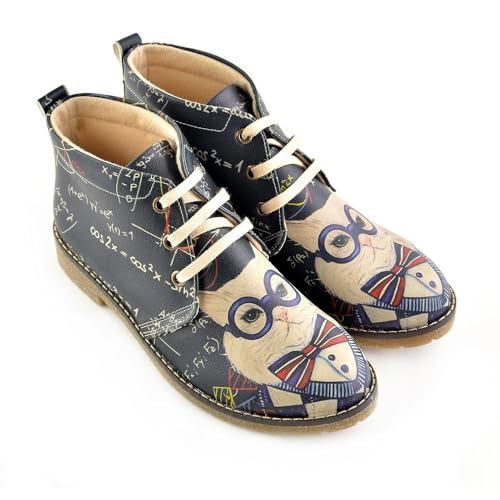 GOBY Stiefelette - Damenstiefel Mit Druck - Bequemes Design - langlebige Mehrfarbige Lackierung - Strapazierfähigkeit im Freien von GOBY