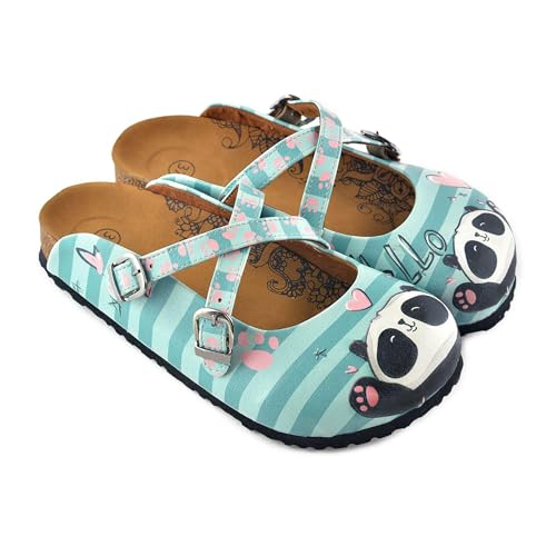 GOBY Clogs Schuhe für Damen – Handgefertigte Premiumqualität - Mädchen- und Damenschuhe für den Alltag - Farbiger Druck - Bequem & Langlebig - EVA-Sohle – Niedlicher Panda von GOBY