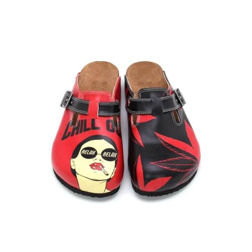 GOBY Clogs Schuhe für Damen – Handgefertigte Premiumqualität - Mädchen- und Damenschuhe für den Alltag - Farbiger Druck - Bequem & Langlebig - Eva-Sohle – Grundschul-Zeichnungen von GOBY