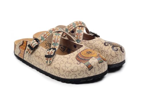 GOBY Clogs Schuhe für Damen – Handgefertigte Premiumqualität - Mädchen- und Damenschuhe für den Alltag - Farbiger Druck - Bequem & Langlebig - Eva-Sohle – Liebe und Blumen von GOBY