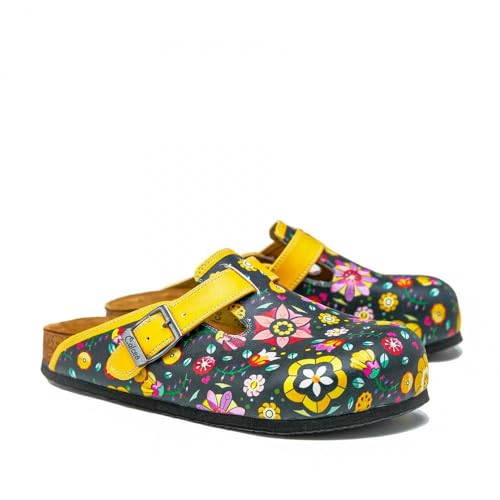 GOBY Clogs Schuhe für Damen – Handgefertigte Premiumqualität - Mädchen- und Damenschuhe für den Alltag - Farbiger Druck - Bequem & Langlebig - Eva-Sohle – Grundschul-Zeichnungen von GOBY