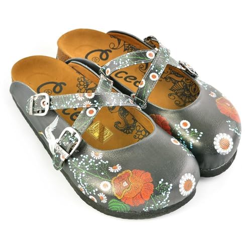 GOBY Clogs Schuhe für Damen – Handgefertigte Premiumqualität - Mädchen- und Damenschuhe für den Alltag - Farbiger Druck - Bequem & Langlebig - Eva-Sohle – Grundschul-Zeichnungen von GOBY