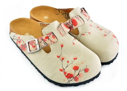 GOBY Clogs Schuhe für Damen – Handgefertigte Premiumqualität - Mädchen- und Damenschuhe für den Alltag - Farbiger Druck - Bequem & Langlebig - Eva-Sohle – Sonnenblume von GOBY