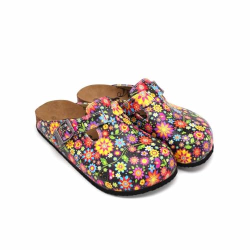GOBY Clogs Schuhe für Damen – Handgefertigte Premiumqualität - Mädchen- und Damenschuhe für den Alltag - Farbiger Druck - Bequem & Langlebig - Eva-Sohle – Grundschul-Zeichnungen von GOBY