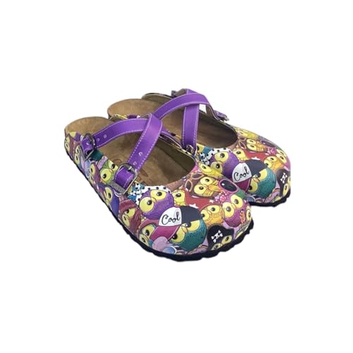GOBY Clogs Schuhe für Damen – Handgefertigte Premiumqualität - Mädchen- und Damenschuhe für den Alltag - Farbiger Druck - Bequem & Langlebig - Eva-Sohle – Grundschul-Zeichnungen von GOBY