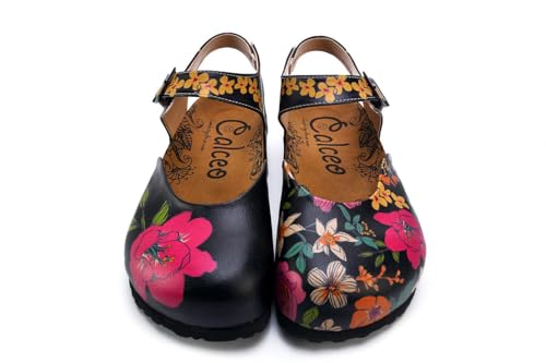 GOBY Clogs Schuhe für Damen – Handgefertigte Premiumqualität - Mädchen- und Damenschuhe für den Alltag - Farbiger Druck - Bequem & Langlebig - Eva-Sohle – Grundschul-Zeichnungen von GOBY