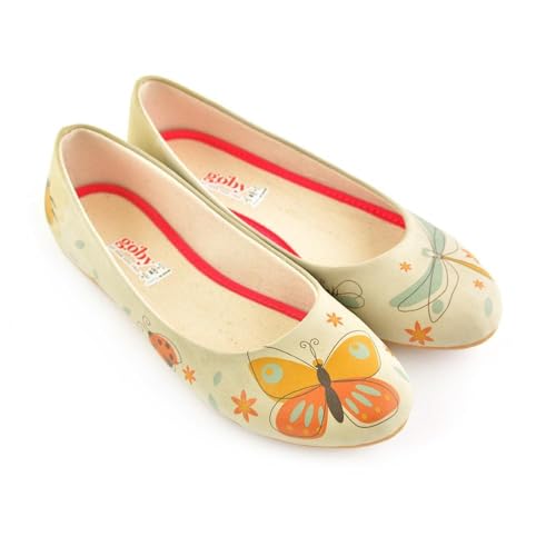 GOBY Damen Ballerinas - Bequeme Slip-On-Ballettschuhe - Damenschuhe für Spaziergänge - Komfortable weiche Damen-Fußbekleidung & lässige Ballettschuhe von GOBY