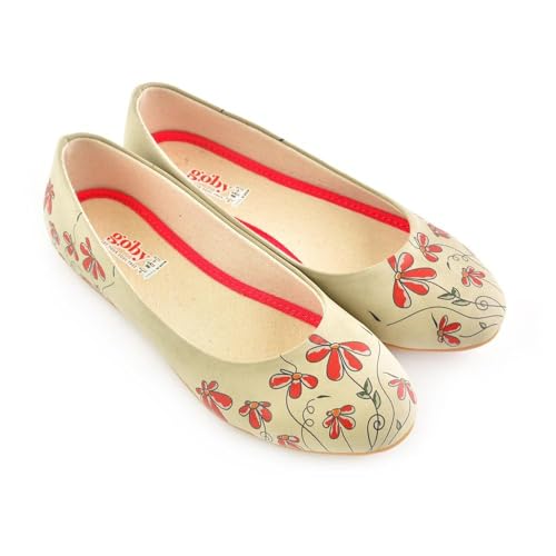 GOBY Damen Ballerinas - Bequeme Slip-On-Ballettschuhe - Damenschuhe für Spaziergänge - Komfortable weiche Damen-Fußbekleidung & lässige Ballettschuhe von GOBY