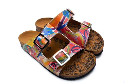 GOBY Damen Freizeit-Sandalen mit Riemchen – Verstellbare Schnalle, Bequeme wasserfreundliche Outdoorsandale für den Sommer, Linderung bei Plantarfasziitis von GOBY