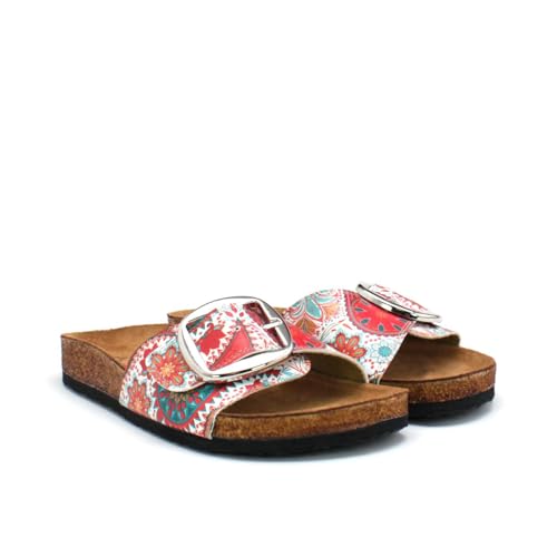 GOBY Damen Freizeit-Sandalen mit Riemchen – Verstellbare Schnalle, Bequeme wasserfreundliche Outdoorsandale für den Sommer, Linderung bei Plantarfasziitis von GOBY