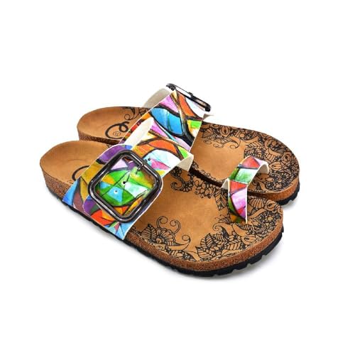 GOBY Damen Freizeit-Strandsandale mit verstellbarem Riemen – Bequeme, wasserfreundliche Outdoor-Sandale für den Sommer, Unterstützung bei Plantarfasziitis – Schwarz Schöne Linien 2 von GOBY