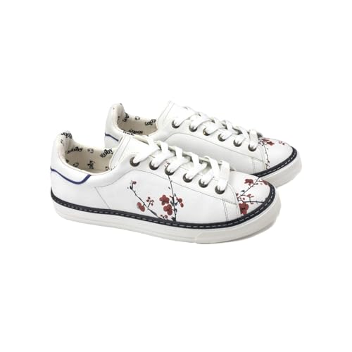 GOBY Damen Vegan-Leder Sneaker – Langlebige, lebendige Mehrfarbendrucke – Handgefertigter Freizeitschuh – Bequem mit weicher Polsterinnensohle von GOBY