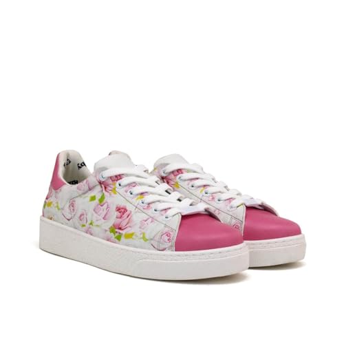 GOBY Damen Vegan-Leder Sneaker – Langlebige, lebendige Mehrfarbendrucke – Handgefertigter Freizeitschuh – Bequem mit weicher Polsterinnensohle von GOBY