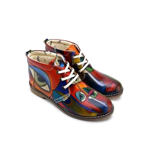 GOBY Stiefelette - Damenstiefel Mit Druck - Bequemes Design - langlebige Mehrfarbige Lackierung - Strapazierfähigkeit im Freien von GOBY