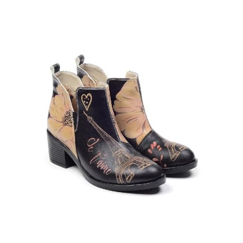 GOBY Feta Boots - Handgefertigte Vegane Damenstiefeletten mit Print - Bequem - Langlebig mit Mehrfarbigem Finish - Outdoor-Beständigkeit Mode-Stiefelette von GOBY