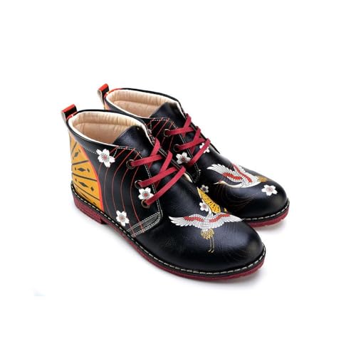 GOBY Stiefelette - Damenstiefel Mit Druck - Bequemes Design - langlebige Mehrfarbige Lackierung - Strapazierfähigkeit im Freien von GOBY