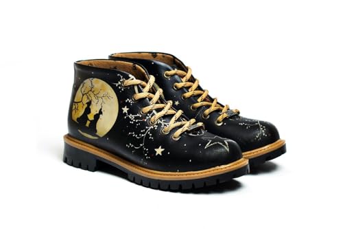 GOBY Kurzstiefeletten - Handgefertigte vegane Damenstiefeletten mit Print - Bequem - Langlebig mit mehrfarbigem Finish - Outdoor-taugliche Mode-Stiefelette von GOBY