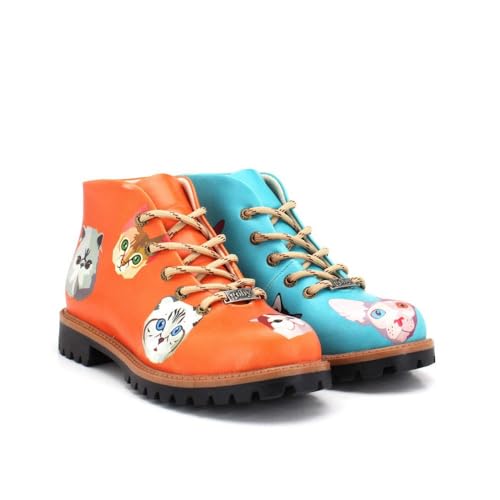 GOBY Kurzstiefeletten - Handgefertigte vegane Damenstiefeletten mit Print - Bequem - Langlebig mit mehrfarbigem Finish - Outdoor-taugliche Mode-Stiefelette von GOBY