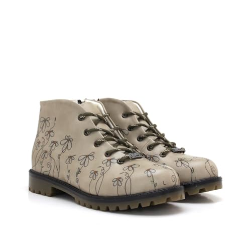 GOBY Kurzstiefeletten - Handgefertigte vegane Damenstiefeletten mit Print - Bequem - Langlebig mit mehrfarbigem Finish - Outdoor-taugliche Mode-Stiefelette von GOBY