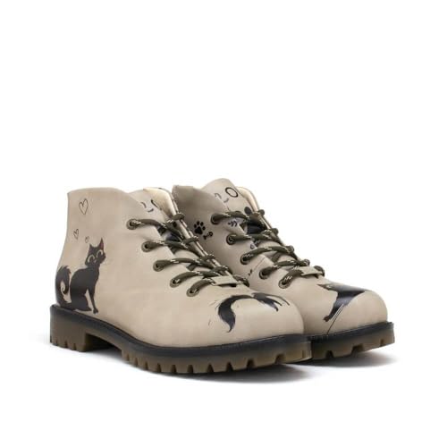 GOBY Kurzstiefeletten - Handgefertigte vegane Damenstiefeletten mit Print - Bequem - Langlebig mit mehrfarbigem Finish - Outdoor-taugliche Mode-Stiefelette von GOBY
