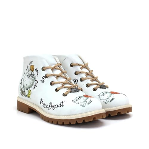 GOBY Kurzstiefeletten - Handgefertigte vegane Damenstiefeletten mit Print - Bequem - Langlebig mit mehrfarbigem Finish - Outdoor-taugliche Mode-Stiefelette von GOBY