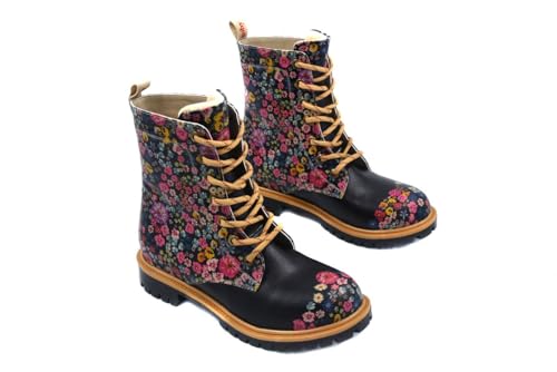 GOBY Long Boots - Handgefertigte Vegane Damenstiefel mit Print - Bequem - Langlebig - Multicolor Finish - Outdoor-Beständigkeit Mode-Booties von GOBY