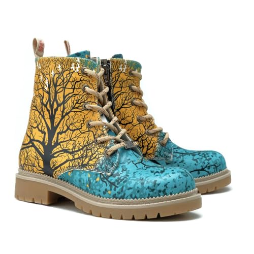 GOBY Long Boots - Handgefertigte Vegane Damenstiefel mit Print - Bequem - Langlebig - Multicolor Finish - Outdoor-Beständigkeit Mode-Booties - Horror Tree GOBY Long Boots - Handgefertigte Vegane Damenstiefel mit Print - Bequem - Langlebig - Multicolor Finish - Outdoor-Beständigkeit Mode-Booties - Horror Tree von GOBY