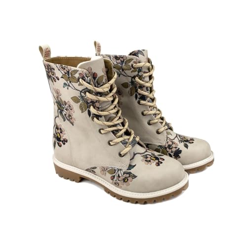 GOBY Long Boots - Handgefertigte Vegane Damenstiefel mit Print - Bequem - Langlebig - Multicolor Finish - Outdoor-Beständigkeit Mode-Booties von GOBY