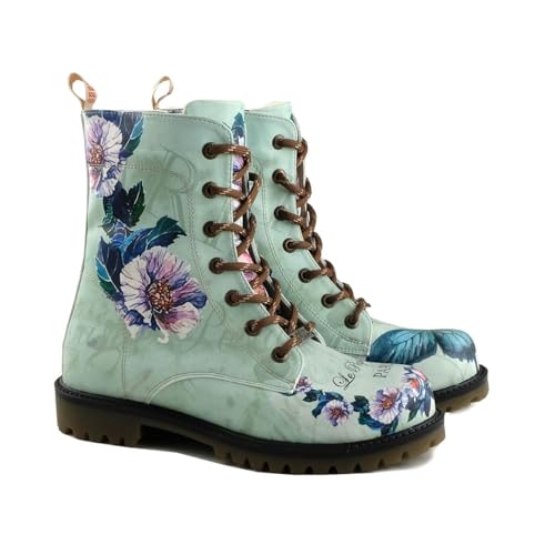 GOBY Long Boots - Handgefertigte Vegane Damenstiefel mit Print - Bequem - Langlebig - Multicolor Finish - Outdoor-Beständigkeit Mode-Booties - Paris von GOBY