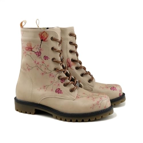GOBY Long Boots - Handgefertigte Vegane Damenstiefel mit Print - Bequem - Langlebig - Multicolor Finish - Outdoor-Beständigkeit Mode-Booties von GOBY