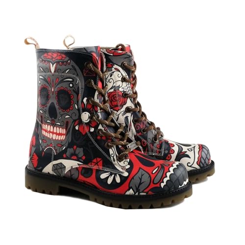 GOBY Long Boots - Handgefertigte Vegane Damenstiefel mit Print - Bequem - Langlebig - Multicolor Finish - Outdoor-Beständigkeit Mode-Booties von GOBY