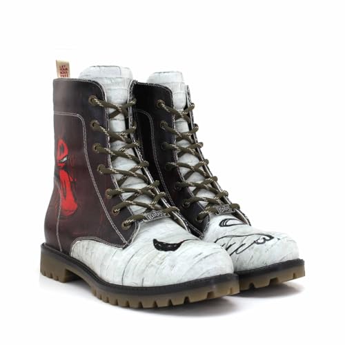 GOBY Long Boots - Handgefertigte Vegane Damenstiefel mit Print - Bequem - Langlebig - Multicolor Finish - Outdoor-Beständigkeit Mode-Booties von GOBY