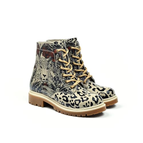 GOBY Long Boots - Handgefertigte Vegane Damenstiefel mit Print - Bequem - Langlebig - Multicolor Finish - Outdoor-Beständigkeit Mode-Booties von GOBY