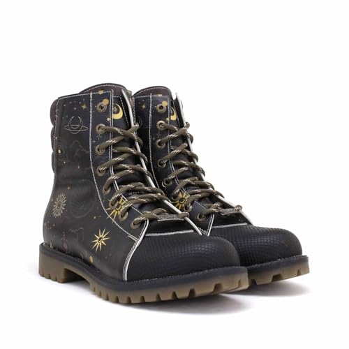 GOBY Long Boots - Handgefertigte Vegane Damenstiefel mit Print - Bequem - Langlebig - Multicolor Finish - Outdoor-Beständigkeit Mode-Booties von GOBY